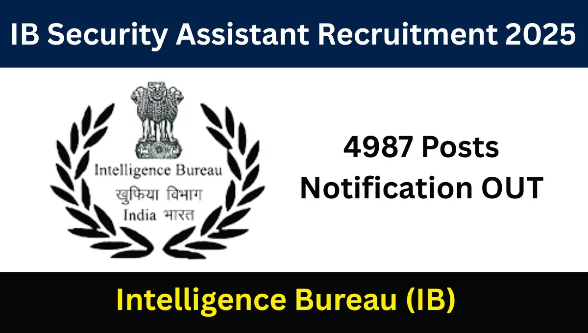 IB Security Assistant Recruitment 2025: 4987 Openings for 10th Pass – Apply Online Now!