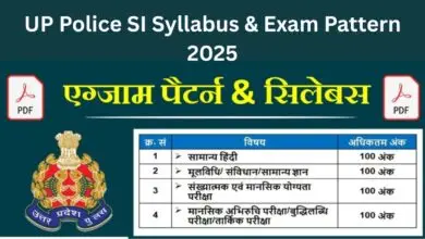 UP Police SI Syllabus & Exam Pattern 2025 Released for 4,543 Posts