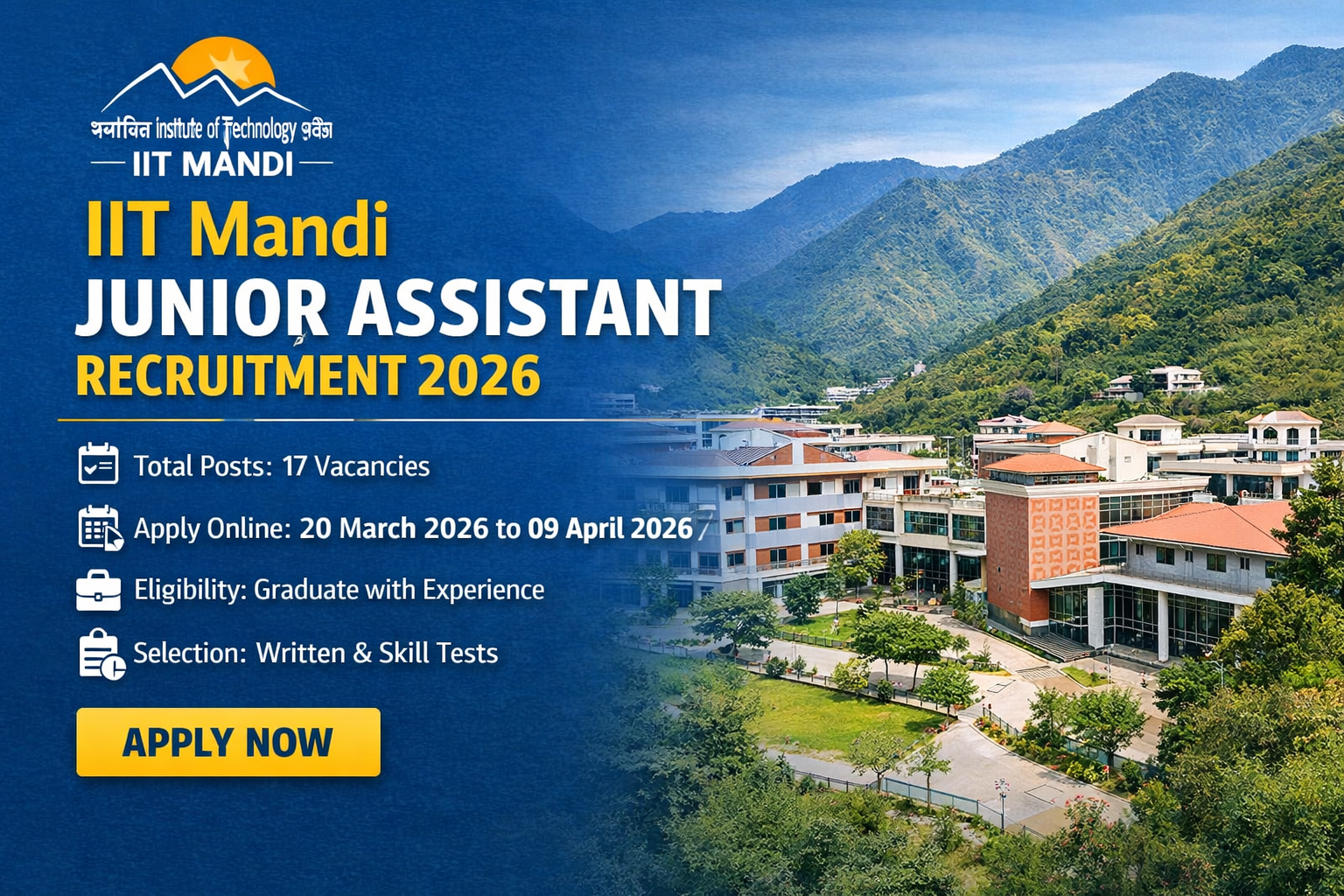 IIT Mandi Junior Assistant Recruitment 2026